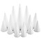 Bright Creations 16 Pack Foam Cones for Crafts - 4 Assorted Sizes for Trees, Holiday Decorations - Handmade Gnomes (White, 2.2-6 in)